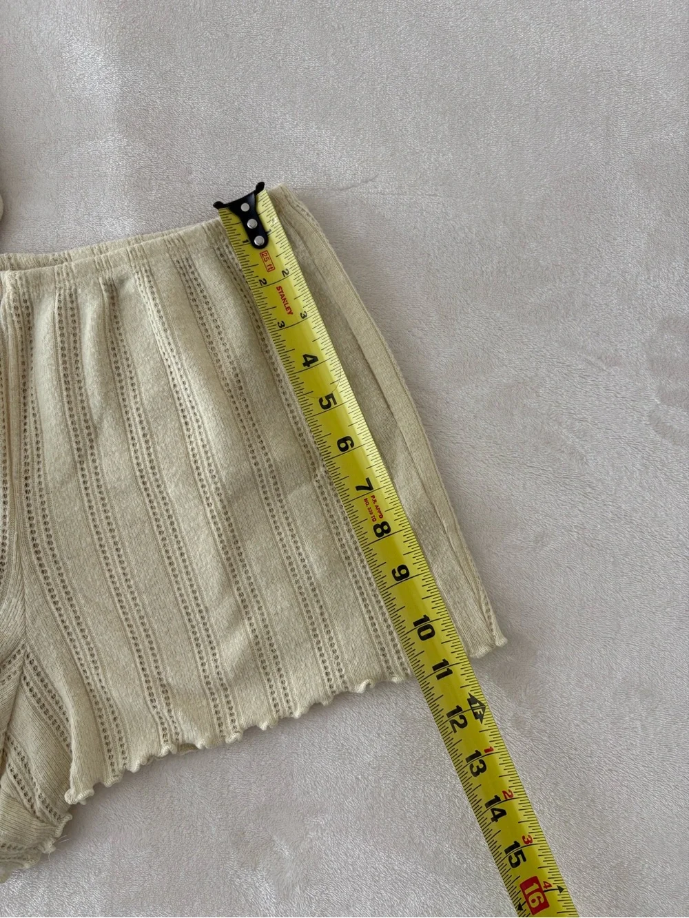 Yellow Pointelle Pajama Shorts and Long Sleeve Set